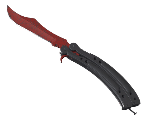 ★ Butterfly Knife | Crimson Web (Well-Worn)